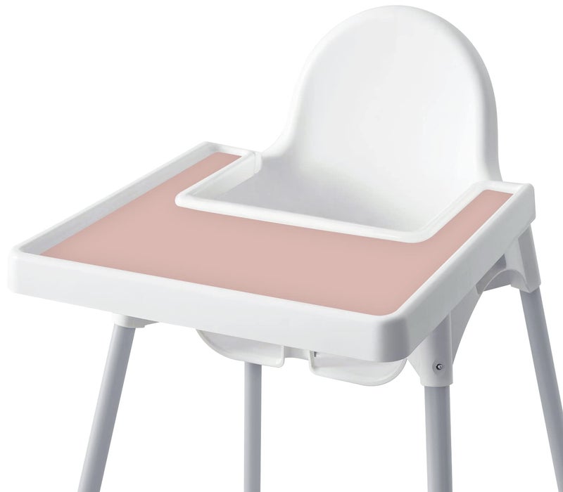 Mintlyfe High Chair Placemat for IKEA Antilop Baby High Chair, Silicone Placemats, High Chair Tray Finger Foods Placemat for Boys and Girls, Babies, Toddlers (Blush) - Image 1